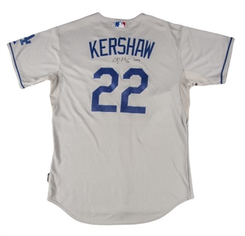 2009 Clayton Kershaw Los Angeles Dodgers Game Worn and Signed Road Jersey (MEARS)